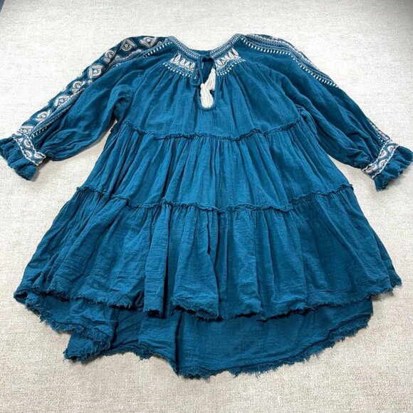 Free People Women's SZ Small Dreamweaver Embroidered Tunic Mini Dress - Picture 2 of 11
